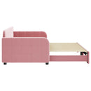daybed med udtræk 90x200 cm velour lyserød - xlshop.dk