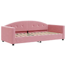 daybed med udtræk 90x200 cm velour lyserød - xlshop.dk