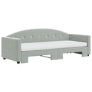 daybed med udtræk og madras 80x200 cm velour lysegrå - xlshop.dk