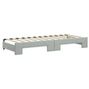 daybed med udtræk og madras 80x200 cm velour lysegrå - xlshop.dk