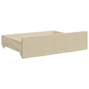 daybed med udtræk og skuffer 80x200 cm stof cremefarvet - xlshop.dk