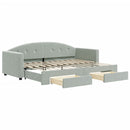 daybed med udtræk og skuffer 80x200 cm velour lysegrå - xlshop.dk