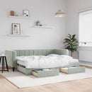 daybed med udtræk og skuffer 80x200 cm velour lysegrå - xlshop.dk