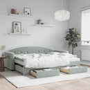 daybed med udtræk og skuffer 80x200 cm velour lysegrå - xlshop.dk