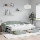 daybed med udtræk og skuffer 80x200 cm velour lysegrå - xlshop.dk