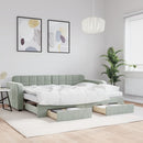 daybed med udtræk og skuffer 80x200 cm velour lysegrå - xlshop.dk