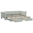 daybed med udtræk og skuffer 80x200 cm velour lysegrå - xlshop.dk