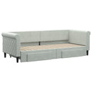 daybed med udtræk og skuffer 80x200 cm velour lysegrå - xlshop.dk