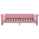 daybed med udtræk og skuffer 90x200 cm velour lyserød - xlshop.dk