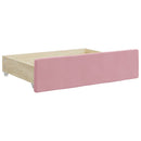daybed med udtræk og skuffer 90x200 cm velour lyserød - xlshop.dk