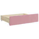 daybed med udtræk og skuffer 90x200 cm velour lyserød - xlshop.dk