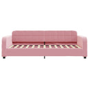 daybed med udtræk og skuffer 90x200 cm velour lyserød - xlshop.dk