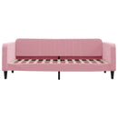 daybed med udtræk og skuffer 90x200 cm velour lyserød - xlshop.dk