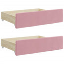 daybed med udtræk og skuffer 90x200 cm velour lyserød - xlshop.dk