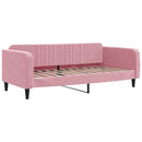 daybed med udtræk og skuffer 90x200 cm velour lyserød - xlshop.dk