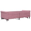 daybed med udtræk og skuffer 90x200 cm velour lyserød - xlshop.dk