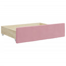 daybed med udtræk og skuffer 90x200 cm velour lyserød - xlshop.dk