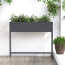Hævet haveplante Antracit 100 x 26 x 82 cm Stål - xlshop.dk