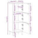 Highboard med hylde Brun 40 x 33,5 x 110 cm Massivt mangotræ - xlshop.dk