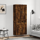 højskab 69,5x34x180 cm konstrueret træ røget egetræsfarve - xlshop.dk