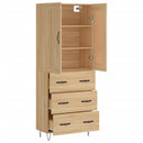 højskab 69,5x34x180 cm konstrueret træ sonoma-eg - xlshop.dk