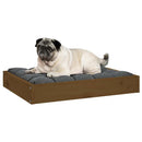 hundeseng 61,5x49x9 cm massivt fyrretræ gyldenbrun - xlshop.dk