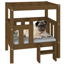 hundeseng 65,5x50,5x70 cm massivt fyrretræ gyldenbrun - xlshop.dk
