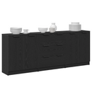 Sideboard 3 pcs Sort eg 180 x 30 x 70 cm Konstrueret træ