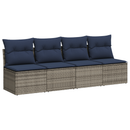 Havemøbelsofa med pude Grå 220 x 62 x 69 cm polyrattan