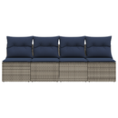 Havemøbelsofa med pude Grå 220 x 62 x 69 cm polyrattan