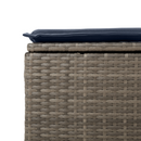 Havefodskammel med pude Grå 55 x 55 x 37 cm polyrattan
