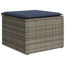 Havefodskammel med pude Grå 55 x 55 x 37 cm polyrattan