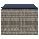 Havefodskammel med pude Grå 55 x 55 x 37 cm polyrattan