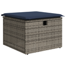 Havefodskammel med pude Grå 55 x 55 x 37 cm polyrattan