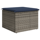 Havefodskammel med pude Grå 55 x 55 x 37 cm polyrattan