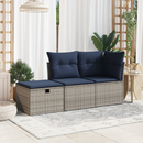 Havefodskammel med pude Grå 55 x 55 x 37 cm polyrattan