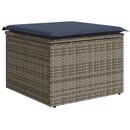 Havefodskammel med pude Grå 55 x 55 x 37 cm polyrattan