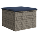 Havefodskammel med pude Grå 55 x 55 x 37 cm polyrattan
