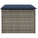 Havefodskammel med pude Grå 55 x 55 x 37 cm polyrattan