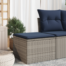 Havefodskammel med pude Grå 55 x 55 x 37 cm polyrattan