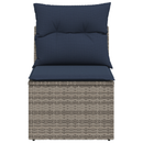 Havemøbelsofa med pude Grå 55 x 62 x 69 cm Poly rattan