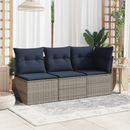 Havemøbelsofa med pude Grå 55 x 62 x 69 cm Poly rattan