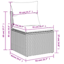 Havemøbelsofa med pude Grå 55 x 62 x 69 cm Poly rattan