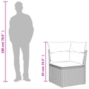 Havemøbelsofa med pude Grå 62 x 62 x 69 cm Poly rattan