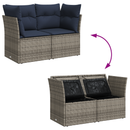Havemøbelsofa med pude Grå 124 x 62 x 69 cm Poly rattan