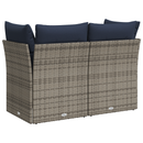 Havemøbelsofa med pude Grå 124 x 62 x 69 cm Poly rattan
