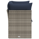 Havemøbelsofa med pude Grå 124 x 62 x 69 cm Poly rattan