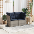 Havemøbelsofa med pude Grå 124 x 62 x 69 cm Poly rattan