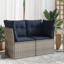 Havemøbelsofa med pude Grå 124 x 62 x 69 cm Poly rattan