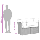 Havemøbelsofa med pude Grå 124 x 62 x 69 cm Poly rattan